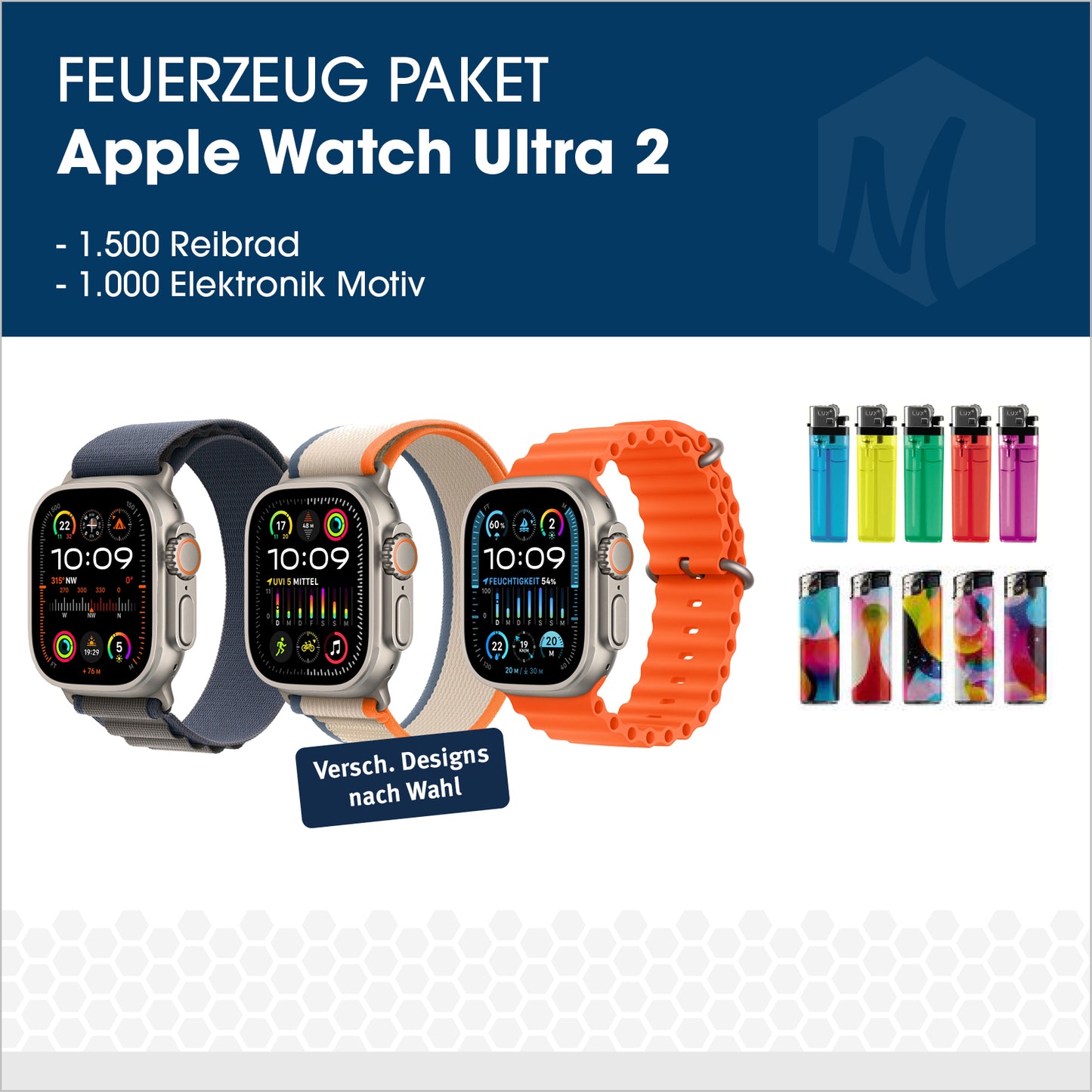 Feuerzeug-Paket mit Apple Watch Ultra 3