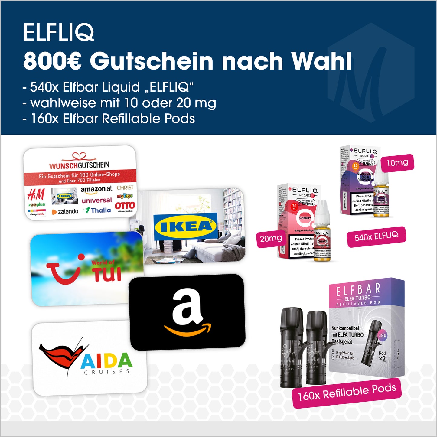 Elfbar ELFLIQ Paket mit 800€ Gutschein