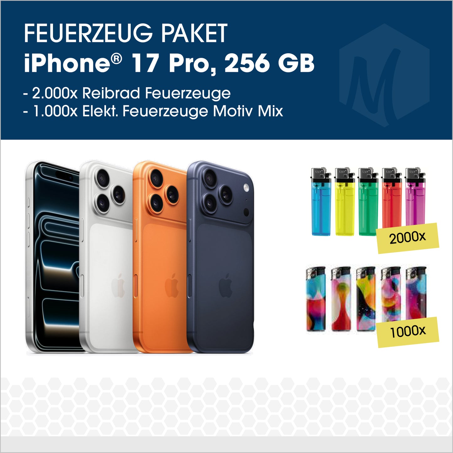 Feuerzeug-Paket mit Apple iPhone 17 Pro
