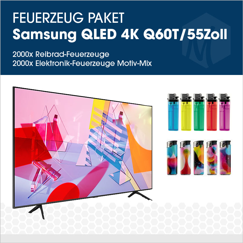 Feuerzeug-Paket mit Samsung QLED 4K Q60T 55Zoll