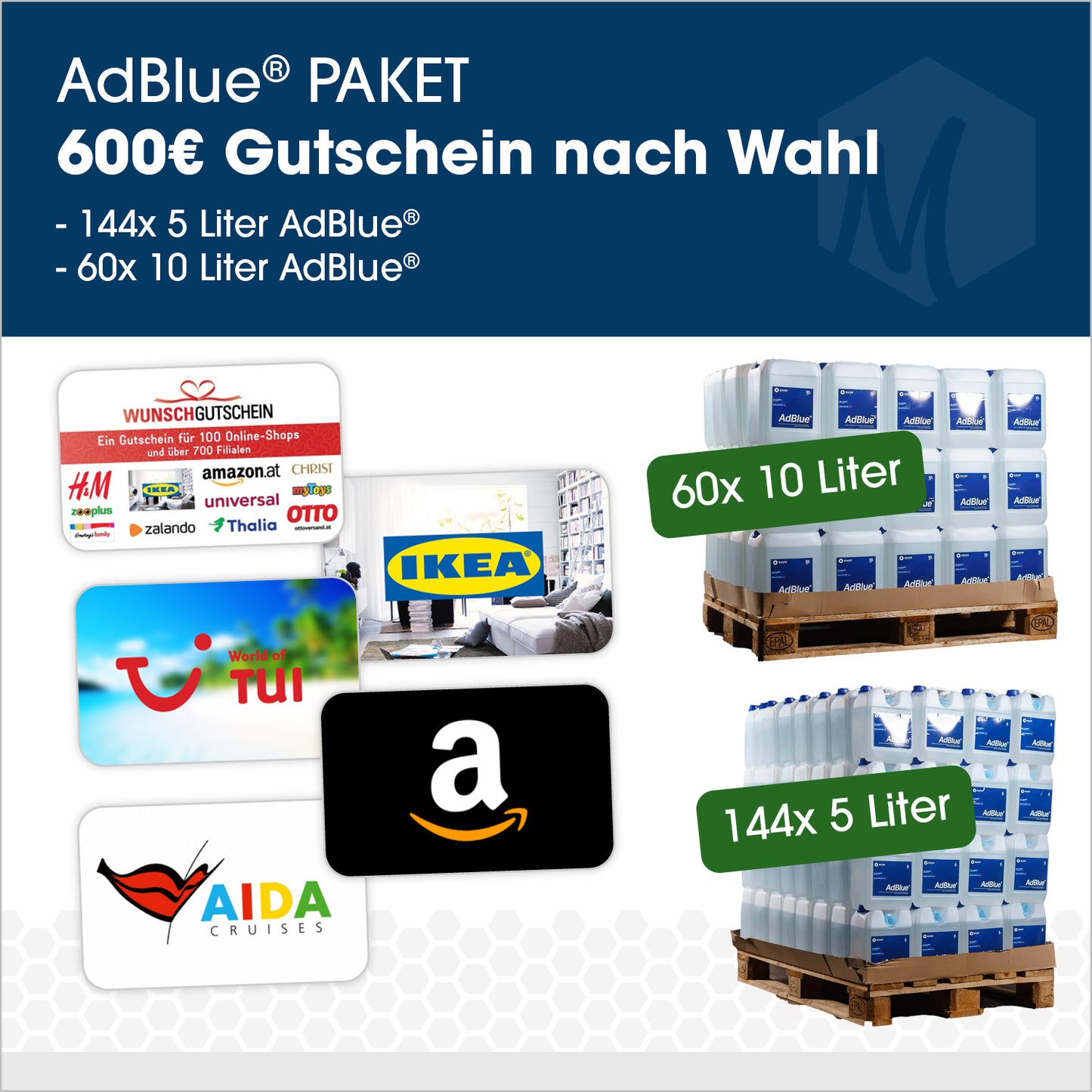 AdBlue® Mischpaket 4 mit 600€ Gutschein