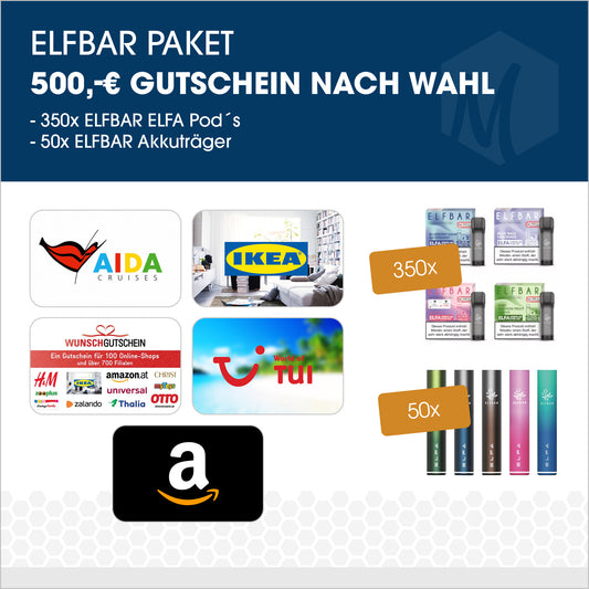 Elfbar Elfa Pod's & Akkuträger - Paket mit 500€ Gutschein