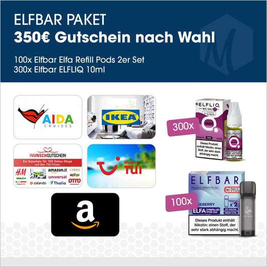 Elfbar ELFLIQ Paket mit 350€ Gutschein
