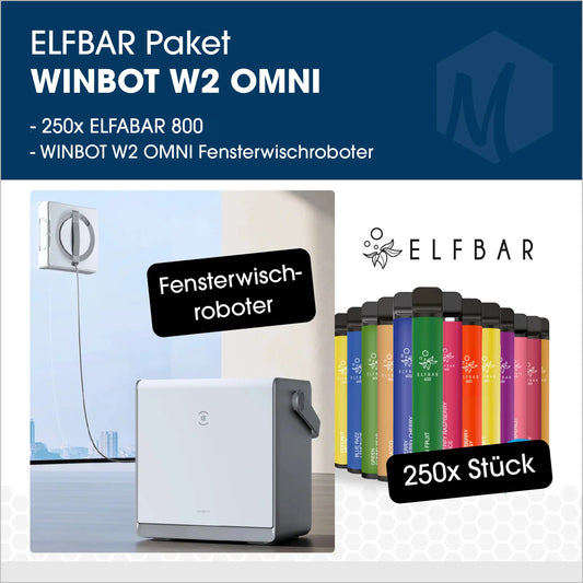 Elfbar - Paket mit Ecovacs Winbot W2 Omni (Fensterwischroboter)