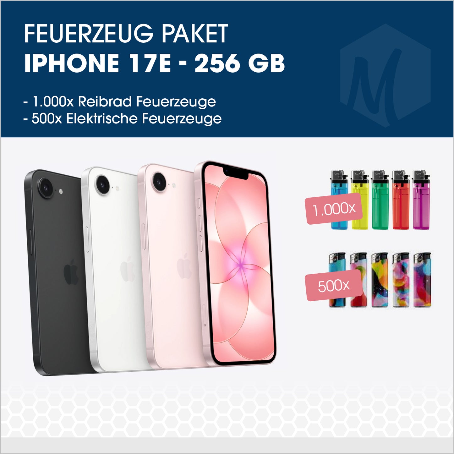 Feuerzeug-Paket mit Apple iPhone 17E