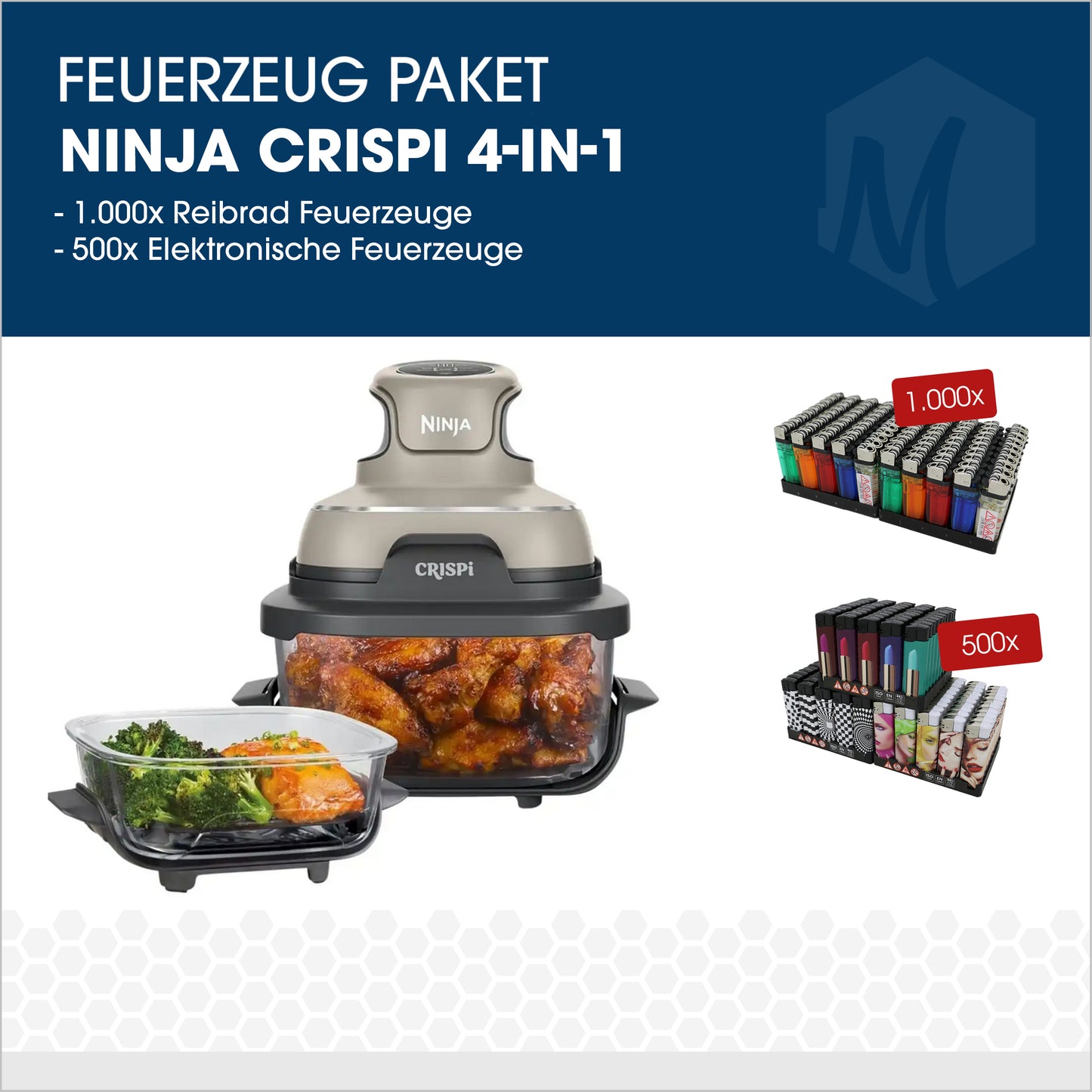 Feuerzeug-Paket mit Ninja Crispi 4-IN-1