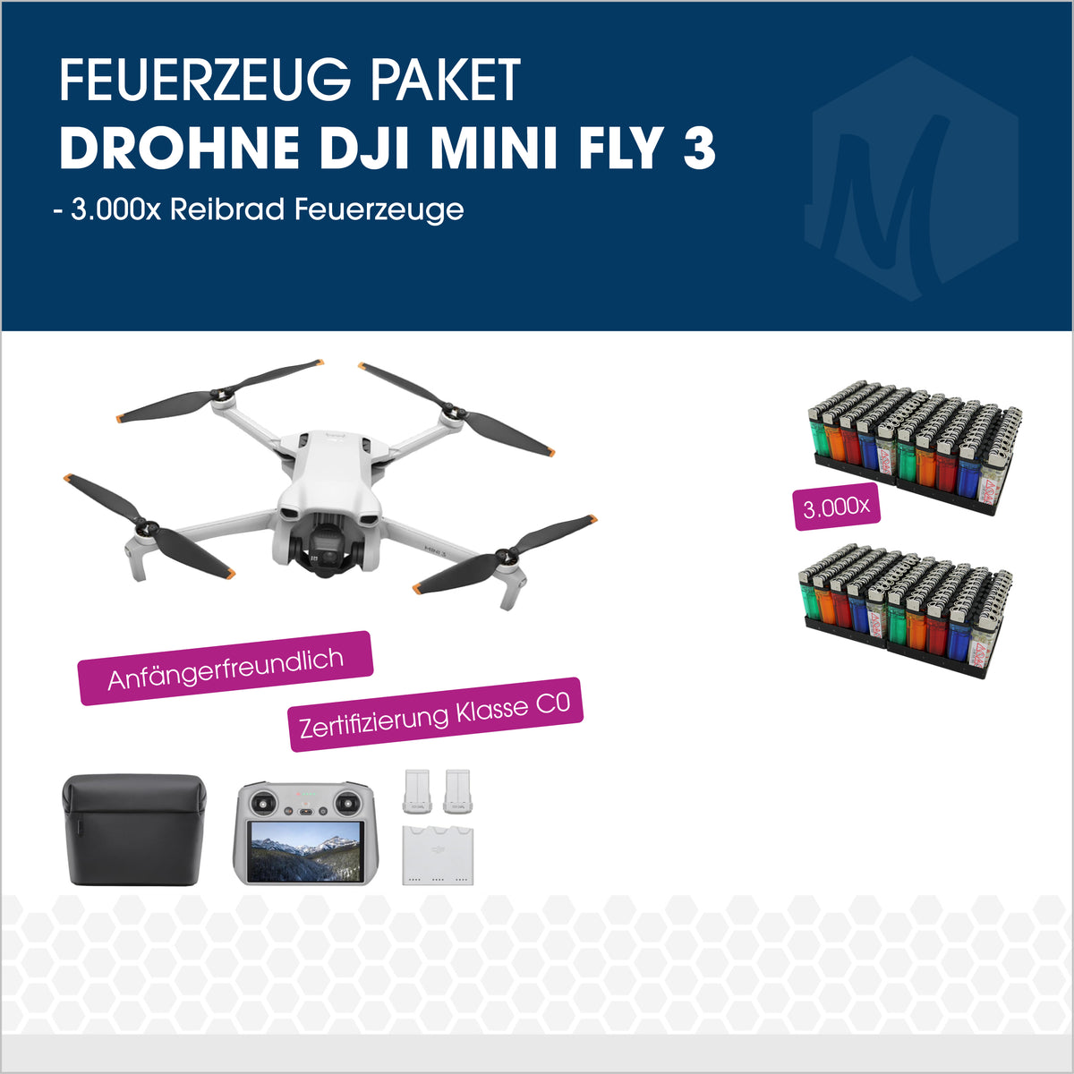 Feuerzeug-Paket mit DJI Mini Fly 3