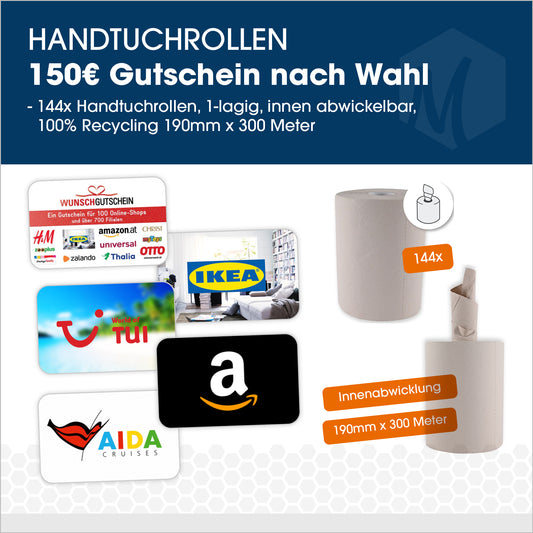 Handtuchrollen-Paket mit 150 EUR Gutschein