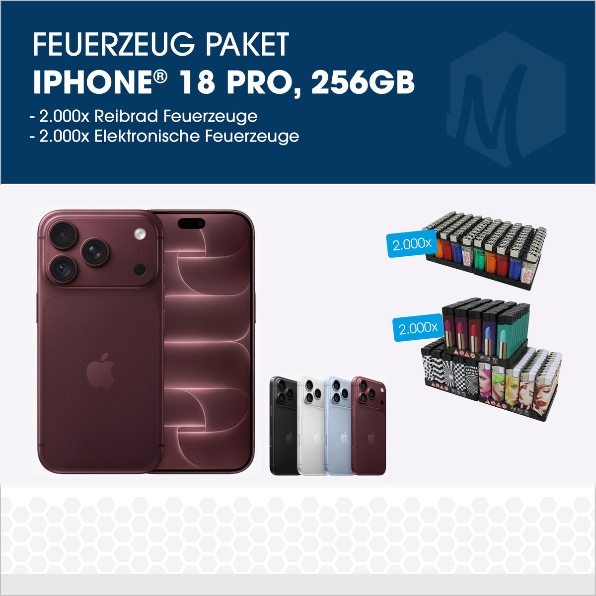 Feuerzeug-Paket-2 mit Apple iPhone 18 Pro