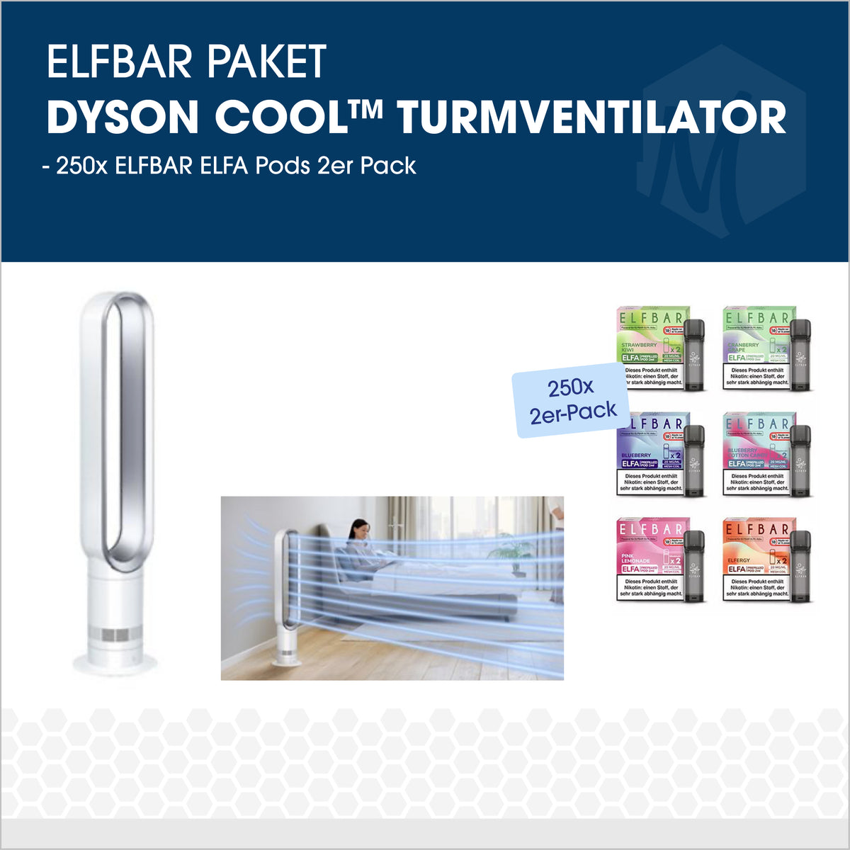 Elfbar Elfa - Paket mit Dyson Cool Turmventilator