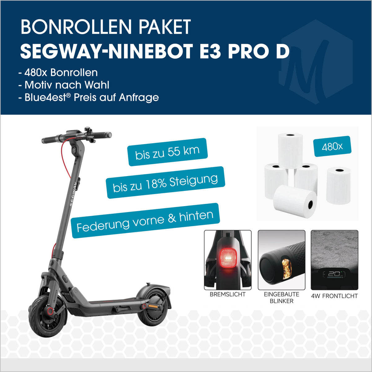 Bonrollen-Paket mit Segway Ninebot E3 Pro