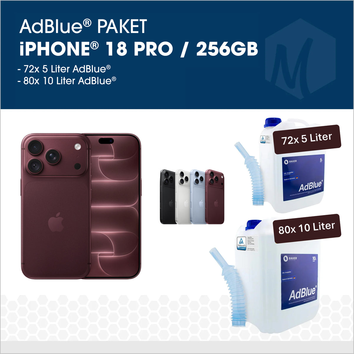 AdBlue® Paket 8 mit iPhone 18 Pro