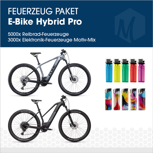 Feuerzeug-Paket mit E-Bike Cube Kathmandu Hybrid Pro 625