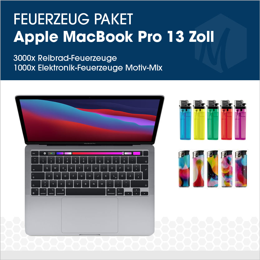 Feuerzeug-Paket mit Macbook Pro 13 Zoll